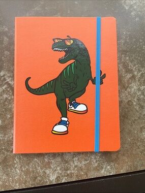 Pen+GEAR Orange Dinosaur Hardcover Journal with Blue Elastic